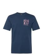 Scotch & Soda Chest Artwork T-Shirt Marinblå