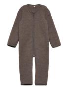 Pram Suit Wool Fleece Outerwear Fleece Outerwear Fleece Suits Brown Hu...