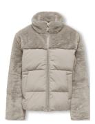 Kogwanja Fur Puffer Mix Coat Otw Fodrad Jacka Grey Kids Only