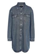 Nmalva L/S Denim Dress Az351Mb Noos Fwd Knälång Klänning Blue NOISY MA...