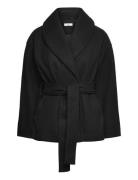 Gina Tricot Shawl Collar Short Coat Svart