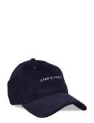 Lyle & Scott Embroidered Cord Cap Marinblå