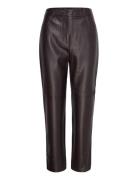 Crolenda Pu Trousers Bottoms Trousers Leather Leggings-Byxor Brown Fre...