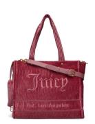 Iris Crinkled Velvet Large Shopping Shopper Väska Red Juicy Couture