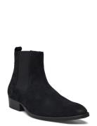 Biabeck Chelsea Boot Oily Suede Stövletter Chelsea Boot Black Bianco