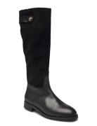 Tommy Hilfiger Th Stud Leather Mix Long Boot Svart