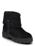 Tommy Hilfiger Faux Fur Suede Roll-Down Boot Svart