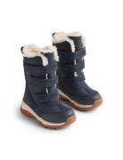 Winterboot Airy Tex Vinterkängor Med Kardborreband Navy Wheat