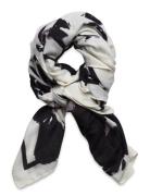 Lindex Scarf Brushed Flora Svart