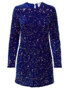 Onlanika Sequin Ls Dress Wvn Kort Klänning Navy ONLY