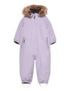 Color Kids Coverall W. Fake Fur Lila