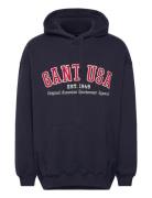 GANT Gant Usa Hoodie Marinblå