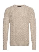 Tommy Hilfiger Mouline Aran Cable Crew Neck Beige