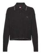 Tommy Jeans Tjw Glitter Polo Sweater Svart