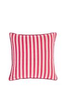 Anna + Nina Magenta Striped Cushion Rosa