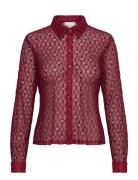 My Essential Wardrobe Violamw Lace Shirt Burgundy