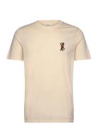 Lindbergh Christmas Embroidery Tee S/S Beige