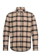 Les Deux Lennon Flannel Check Overshirt Beige