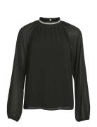 Vila Vianlis High Neck L/S Top/R Svart