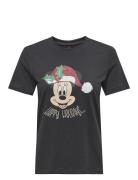 ONLY Onlmickey Life Reg S/S Top Box Xmas Jrs Svart