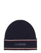 Tommy Hilfiger Th Corp Lambs Wool Beanie Marinblå