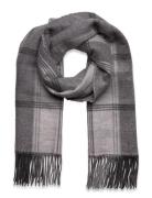 Lauren Ralph Lauren Plaid & Logo-Motif Reversible Scarf Grå