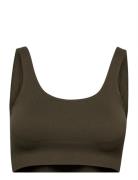 Aim´n Khaki Ribbed Seamless Bra Grön