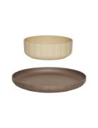 OYOY MINI Pullo Plate & Bowl - Set Of 2 Brun