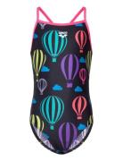 Arena Girl's Arena Balloons Swimsuit Lightdrop Back Blac Svart