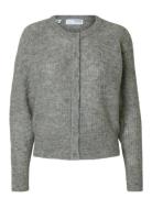 Selected Femme Slffiluca Ls Knit Cardigan Grå