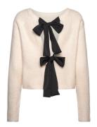 Object Objparvi Sateen Bow Knit Cardigan Div Beige