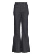 REMAIN Birger Christensen Flared Denim Pants Marinblå