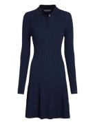 Tommy Hilfiger Rayon Cable F&F Ls Midi Dress Marinblå