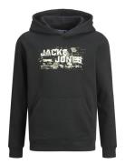 Jack & J S Jcooutdoor Logo Sweat Hood Sn Jnr Svart