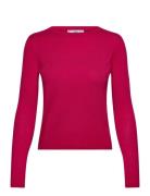 Mango Fine-Knit Crew-Neck Sweater Rosa