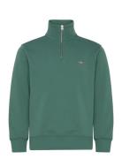 GANT Reg Shield Half Zip Sweat Grön