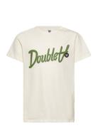 Double A By Wood Wood Ola Kids Script & Badge T-Shirt Kräm