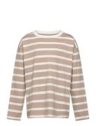 Mango Striped Long Sleeves T-Shirt Beige