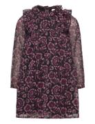 Creamie Dress Flower Dot Burgundy