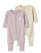 Name It Nbfnightsuit 2P Zip Ff Sand Rabbit Noos Rosa