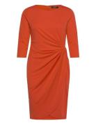 Lauren Ralph Lauren Twist-Front Stretch Jersey Dress Orange