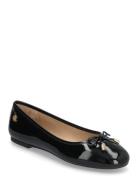 Lauren Ralph Lauren Jayna Crinkle Patent Leather Flat Svart