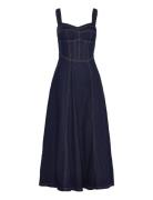 Bardot Lilah Denim Midi Dress Marinblå