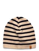 Huttelihut Beanie Stripe Wool Knit Beige