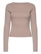 Aim´n Ease Ribbed Long Sleeve Top Beige