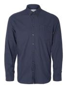 Selected Homme Slhslimowen-Brushed Shirt Ls D Marinblå