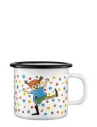 Pippi Langstrømpe Enamel Mug 2,5Dl Hoppsansa Vit