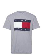 Tommy Jeans Tjm Rlx Melange Big Flag Tee Grå