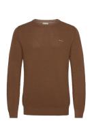 GANT Cotton Pique C-Neck Brun