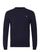 GANT Extrafine Lambswool C-Neck A/S Marinblå